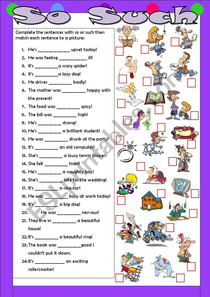 So Such - ESL worksheet by Maria Augusta