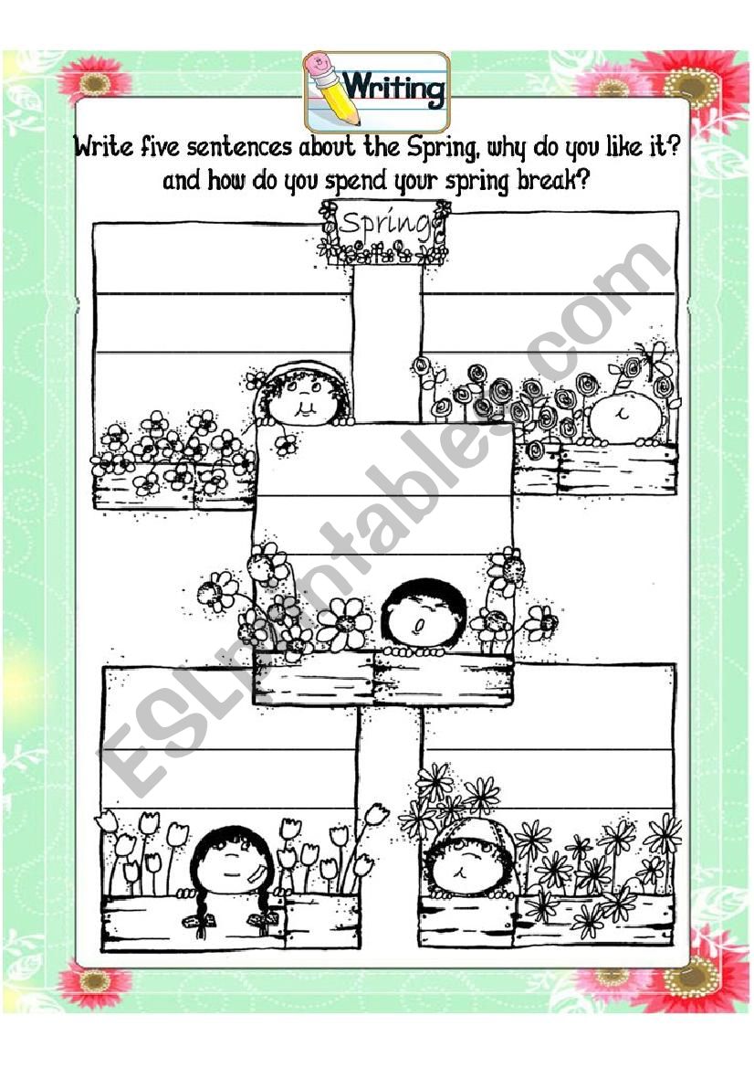 Spring Writing worksheet