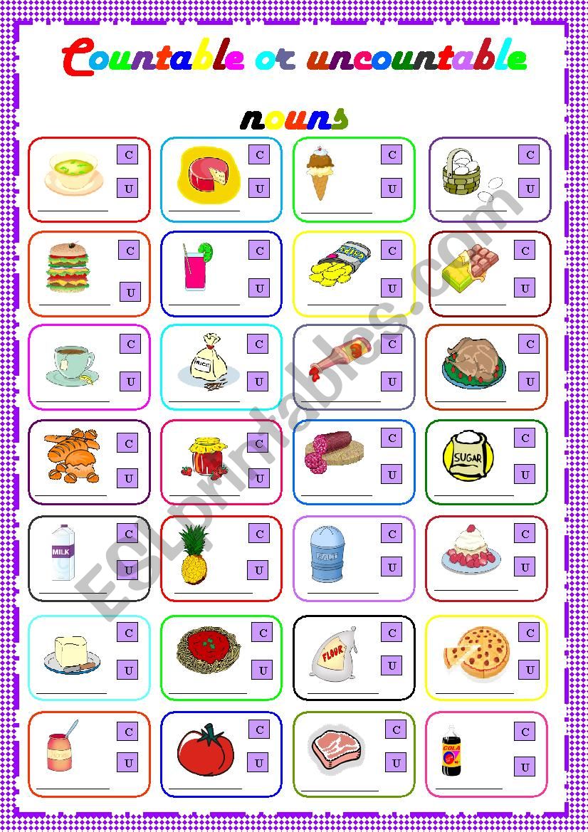 Countable or uncountable nouns