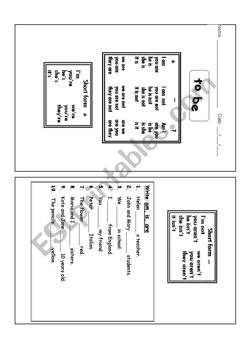 Verb to Be worksheet