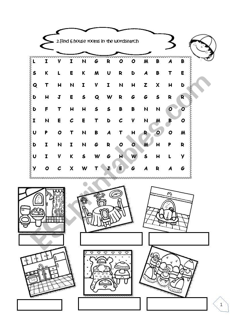 HOUSE ROOMS worksheet