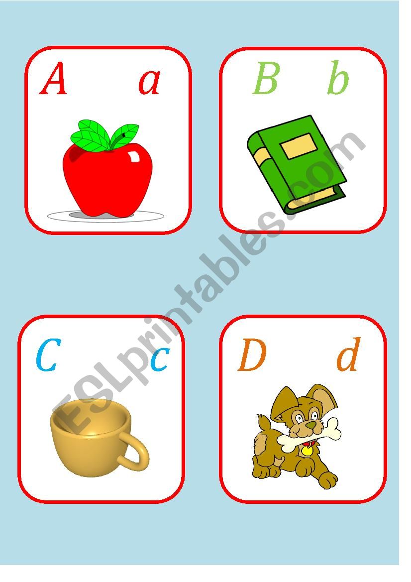 ABC flash cards worksheet