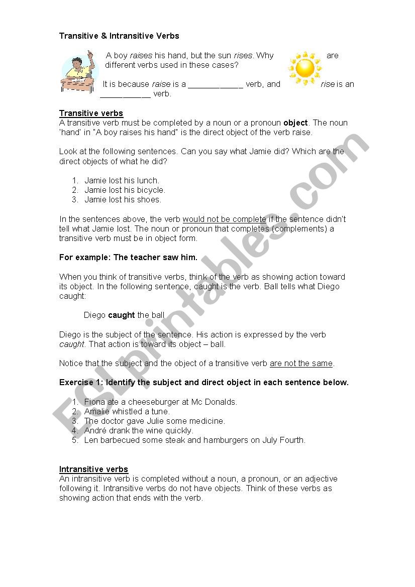 Transitive & Intransitive Verbs