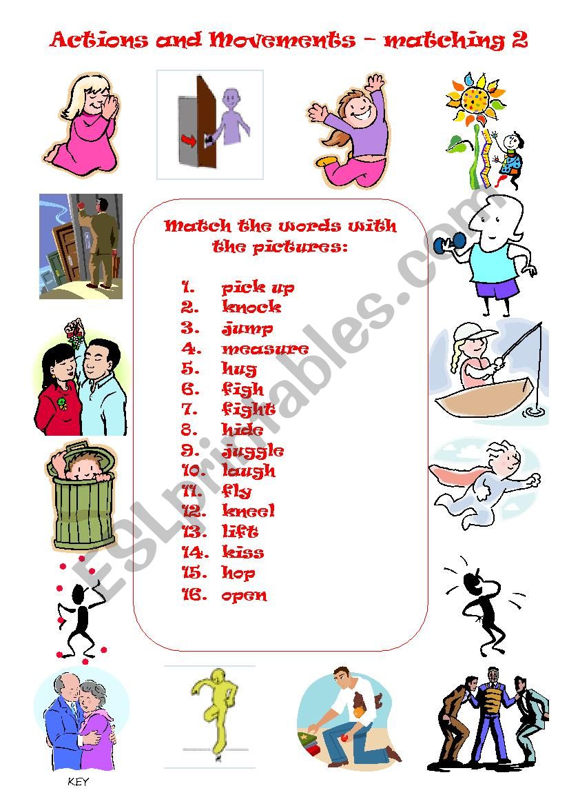 action verbs worksheet