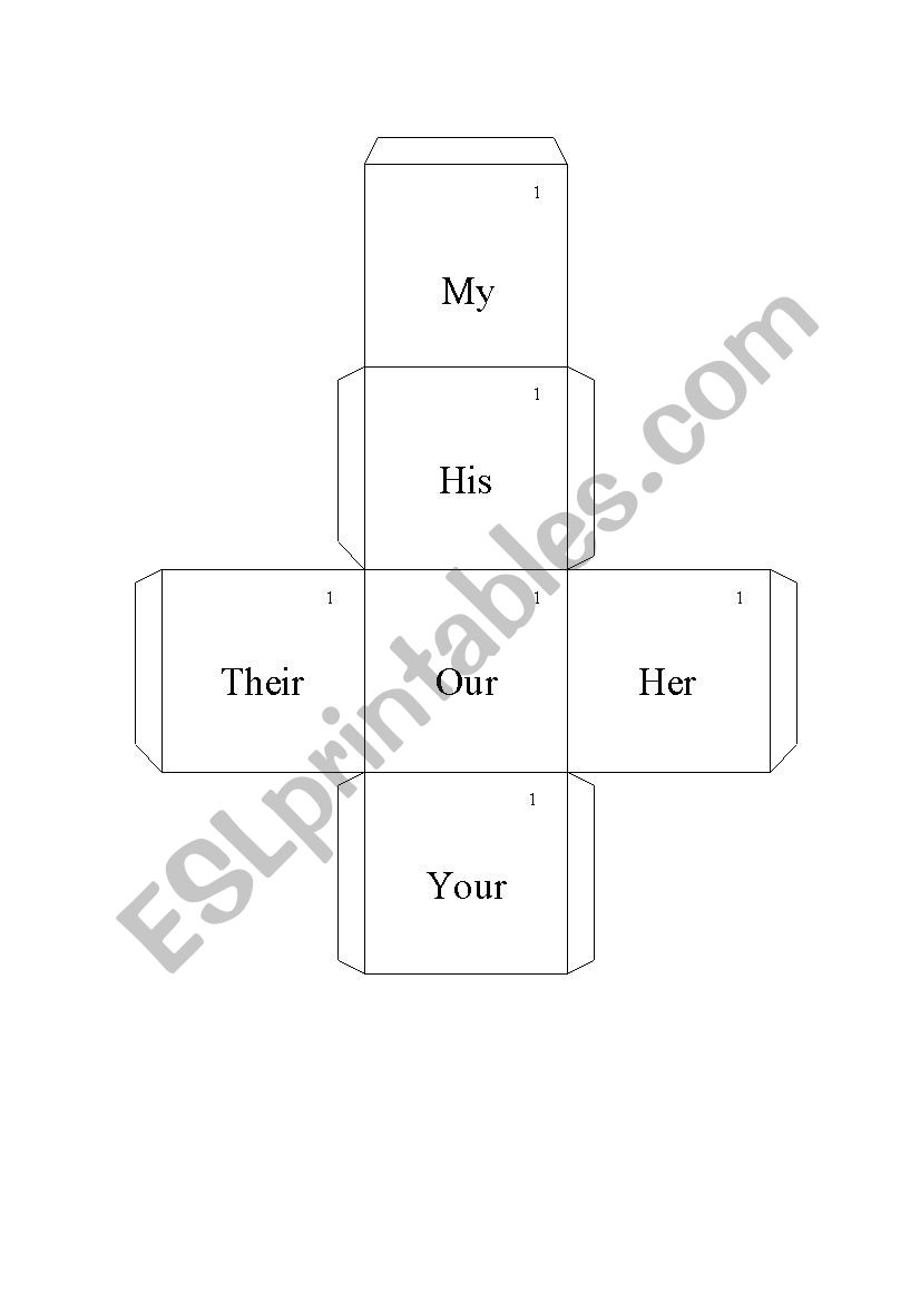  Sentence cube #1 worksheet