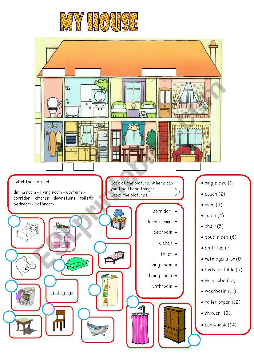 My House worksheet