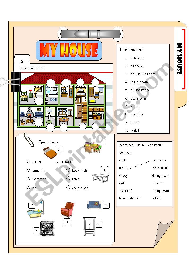 My House worksheet