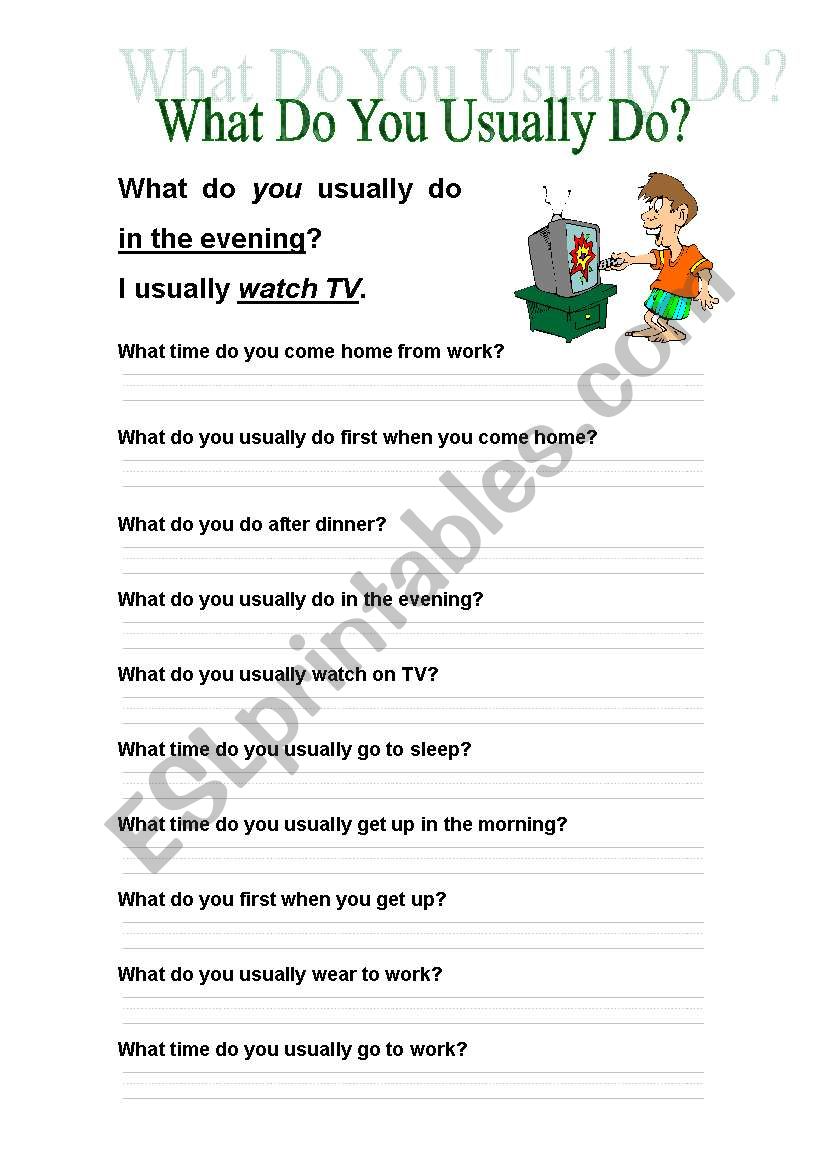 What do you usually do? worksheet
