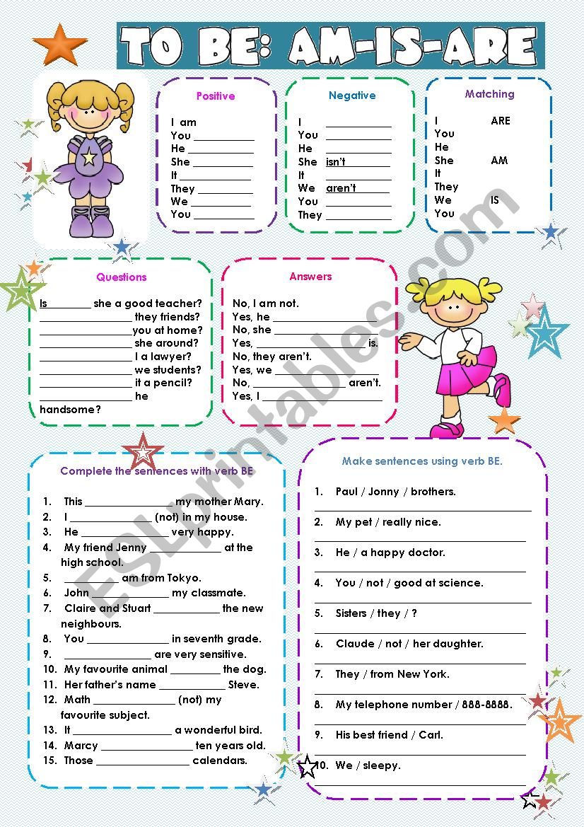 VERB TO BE EXERCISES!!! worksheet