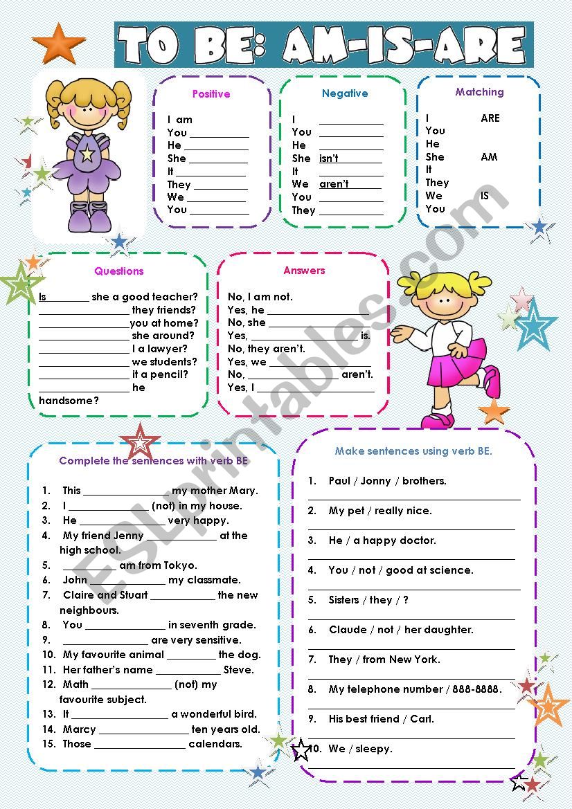 Verb To Be Exercises Worksheet Bank2home