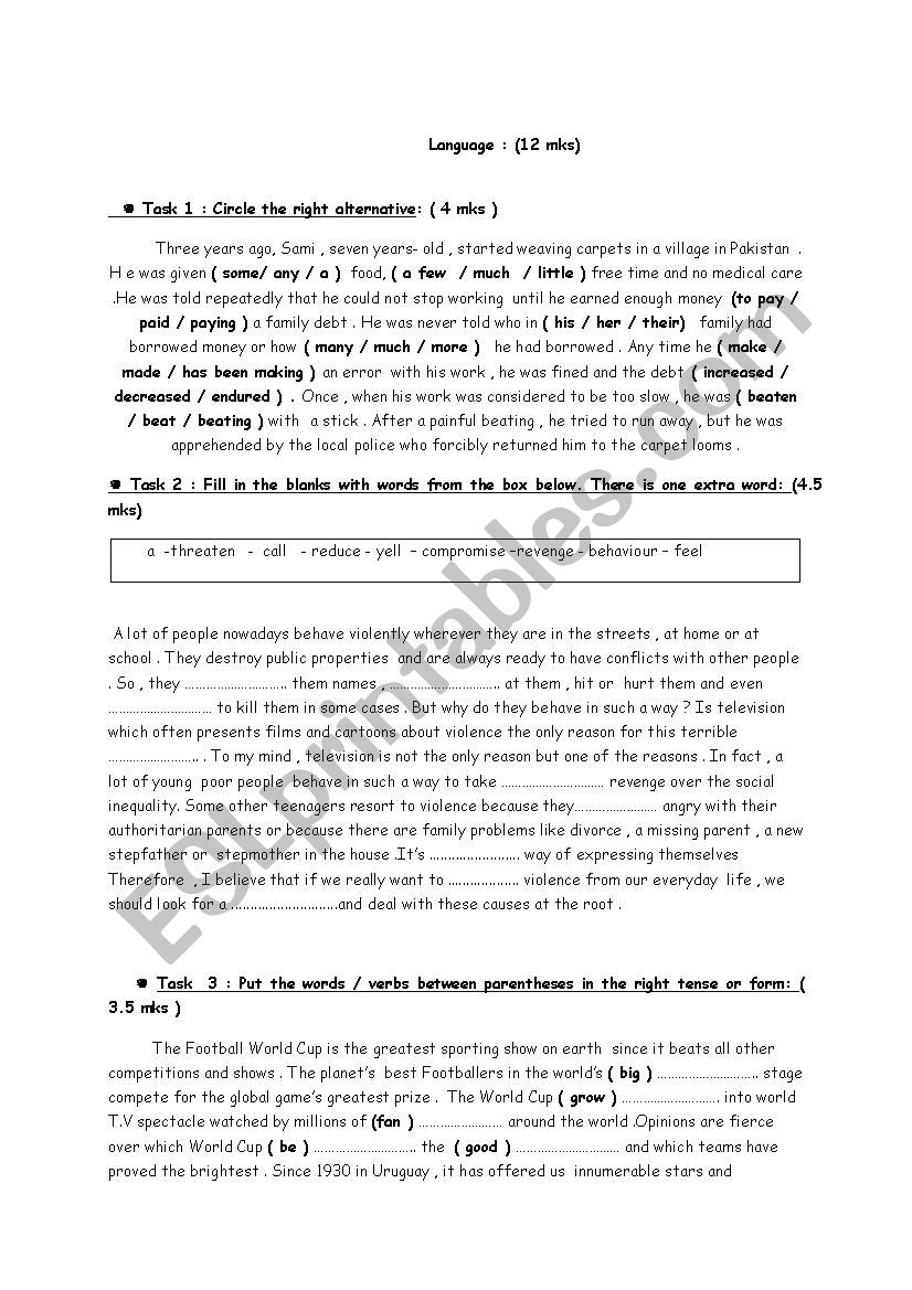 grammar activities  worksheet