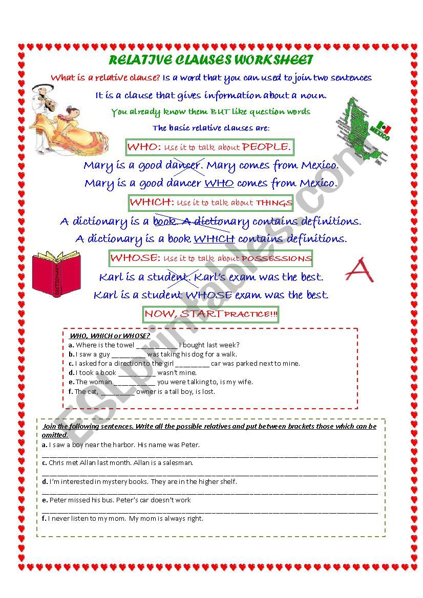 Relative Clauses  worksheet