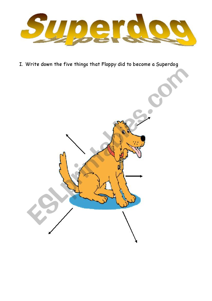 Superdog worksheet