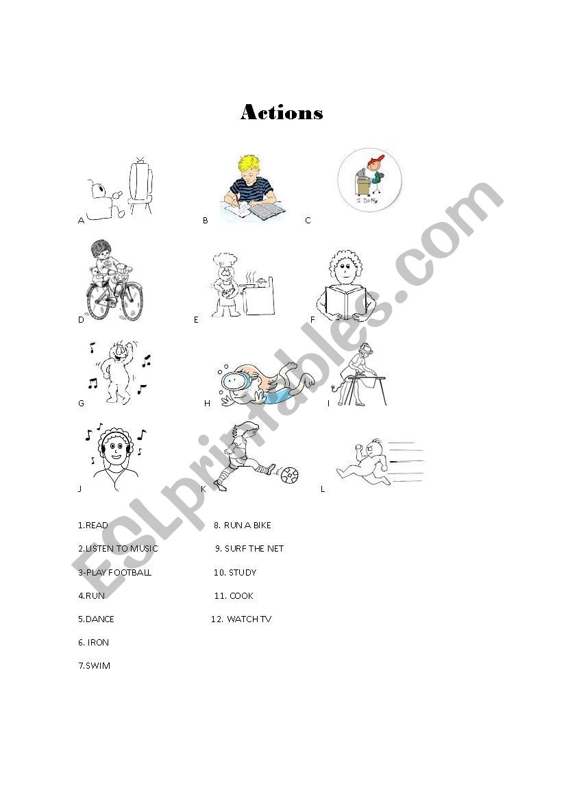 Actions worksheet