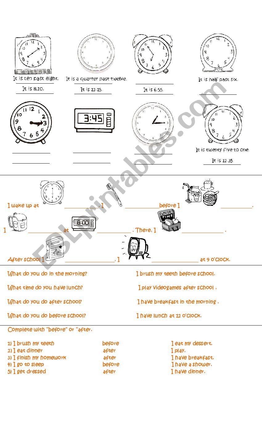 The Time worksheet