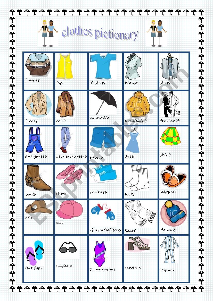 clothes  worksheet