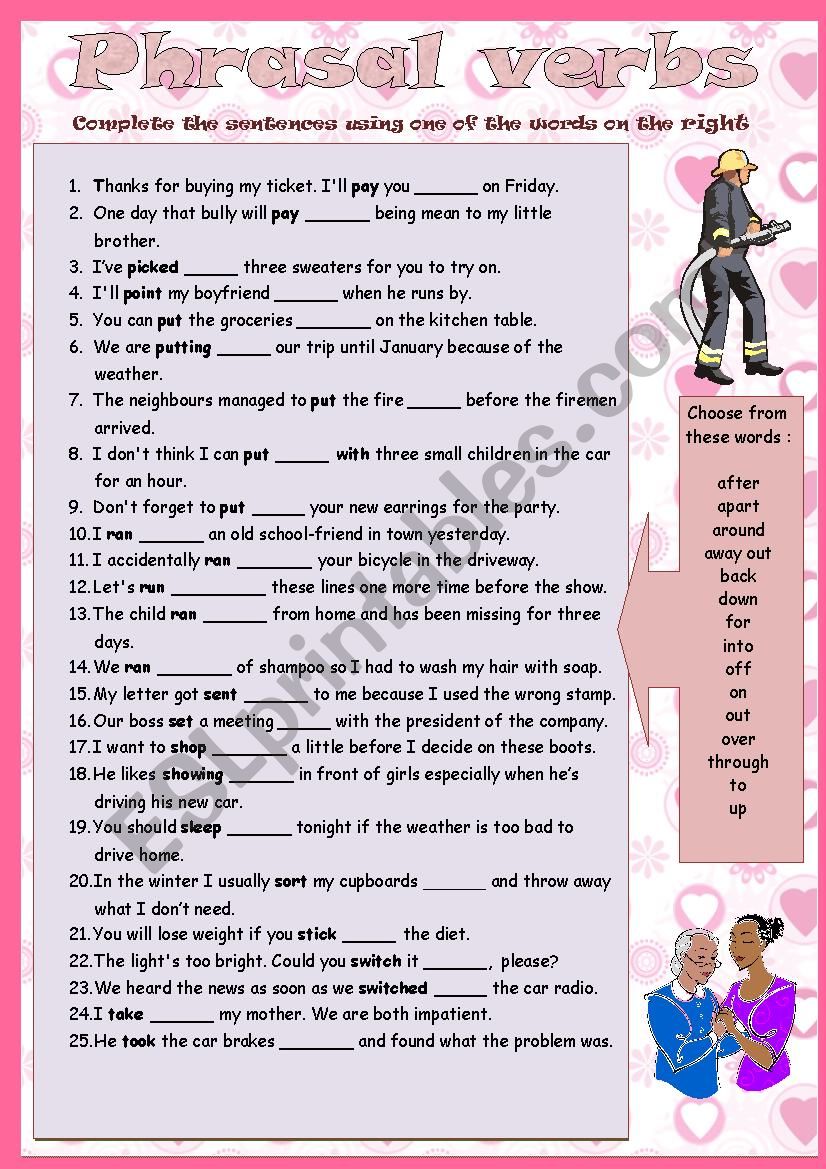 PHRASAL VERBS 1 worksheet