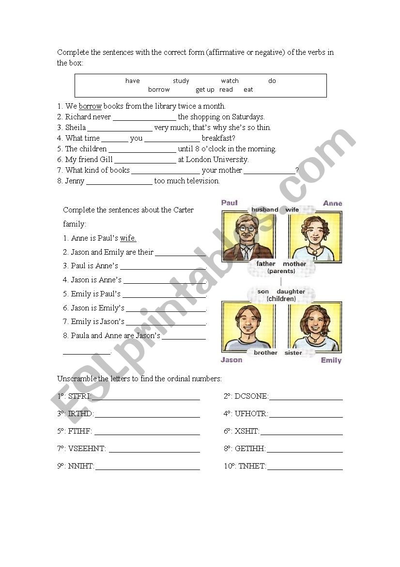 Simple Present Activities worksheet