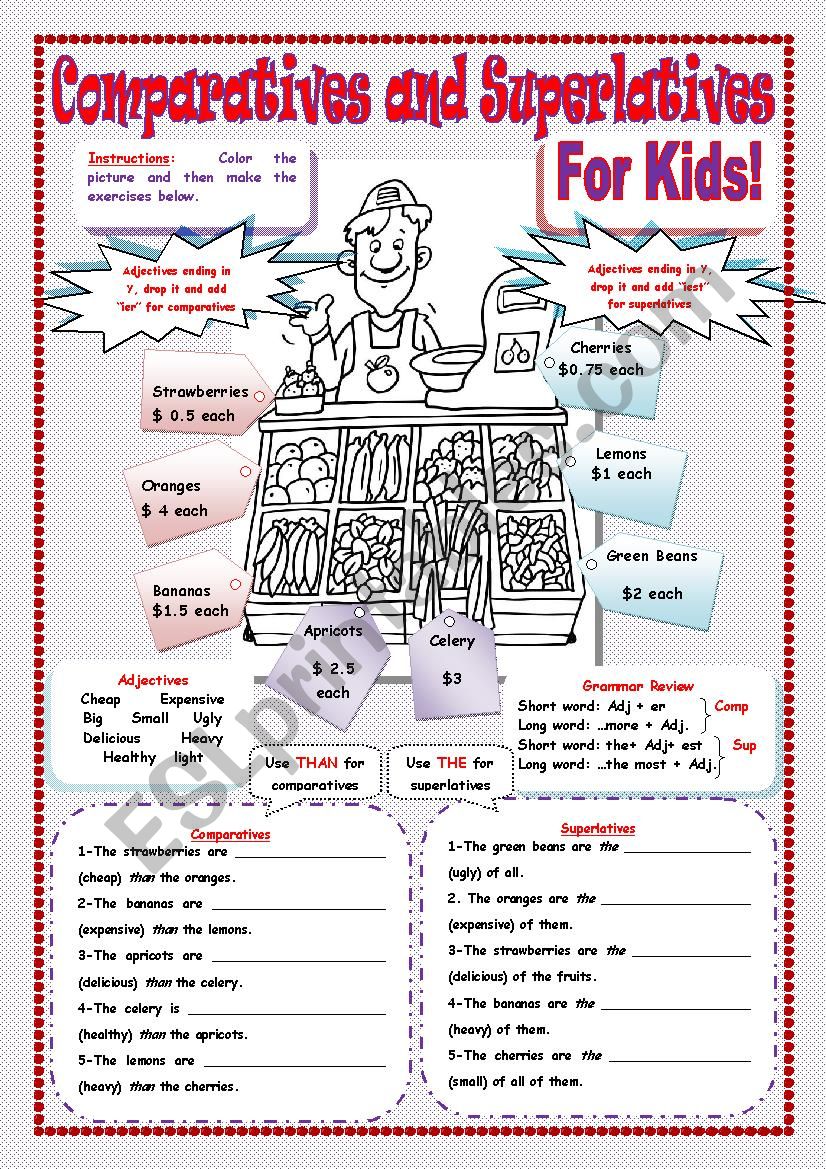 COMPARATIVES AND SUPERLATIVES FOR KIDS