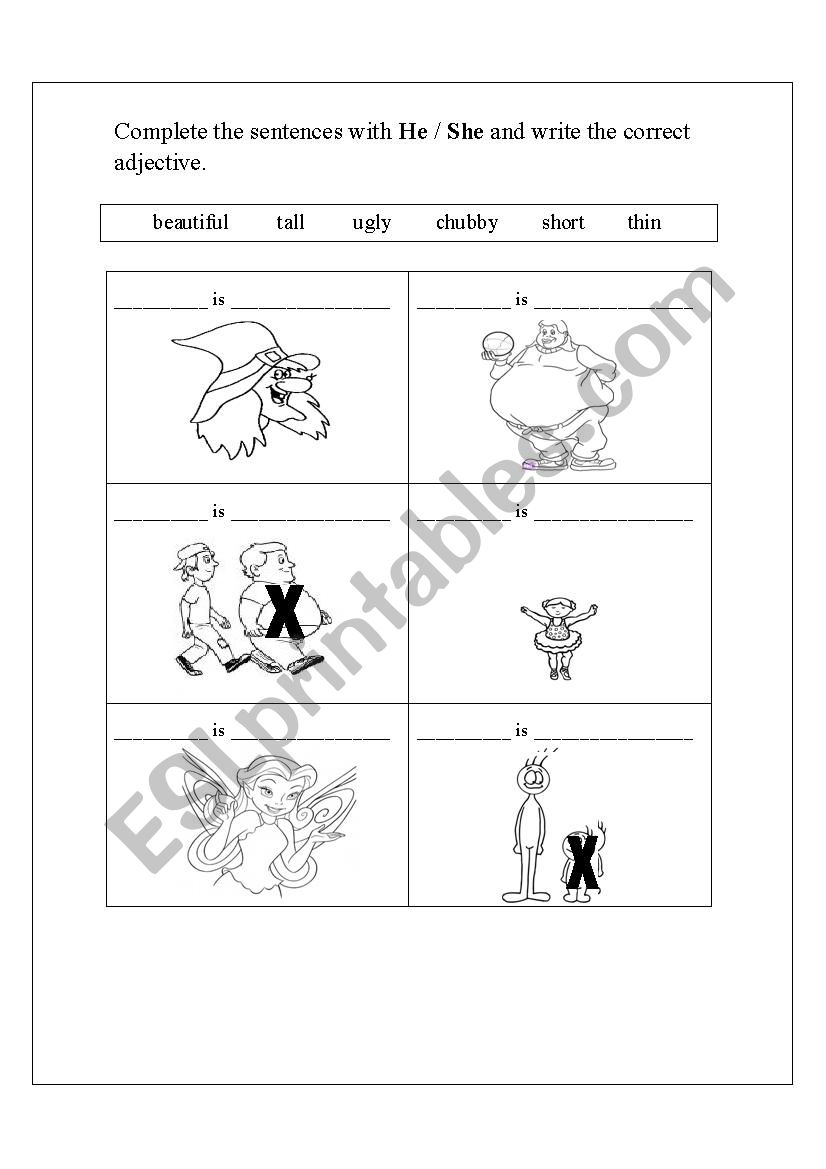 Prouns and adjectives worksheet