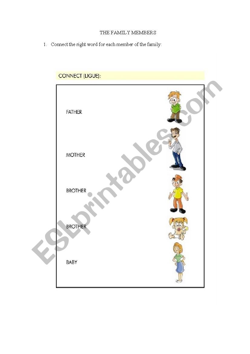 Family Members worksheet