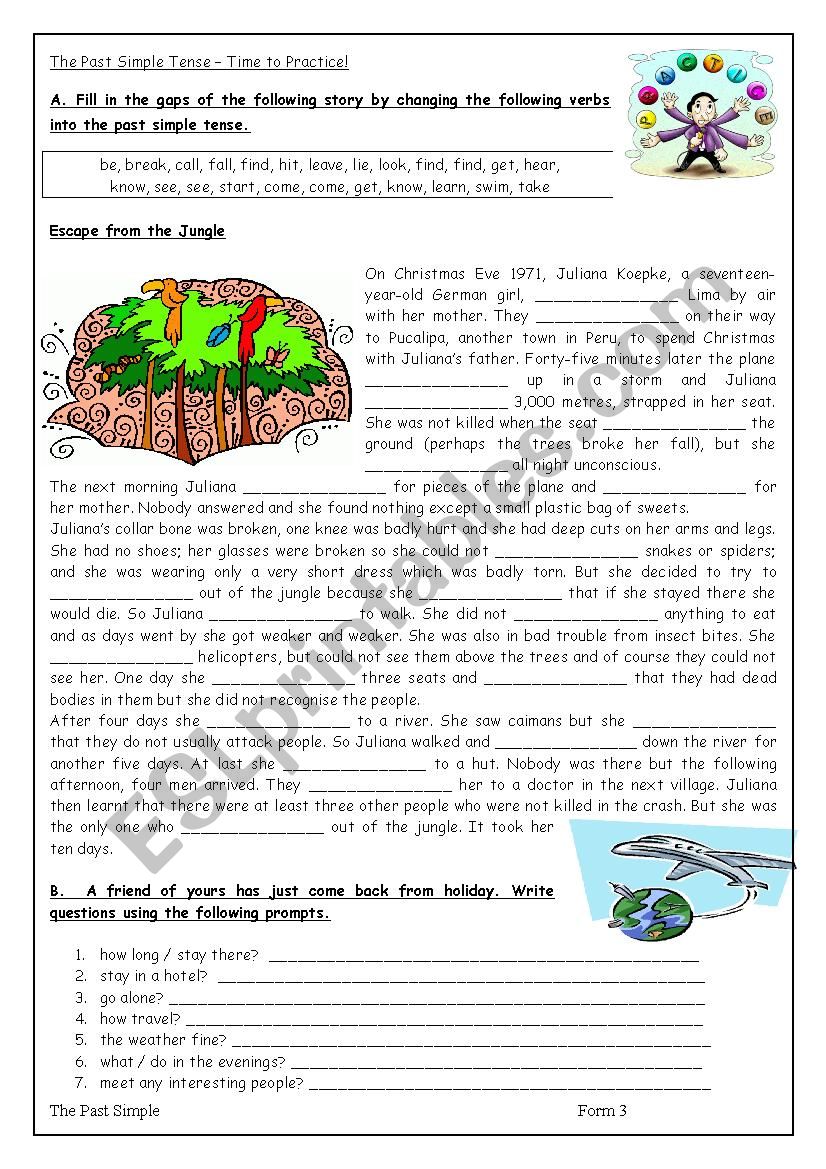 The Past Simple Tense - Practice