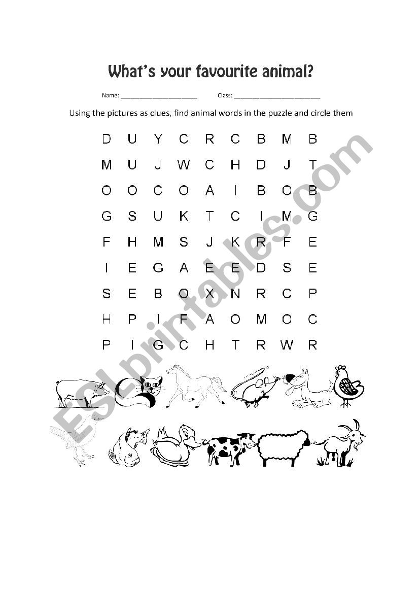 animal puzzle worksheet