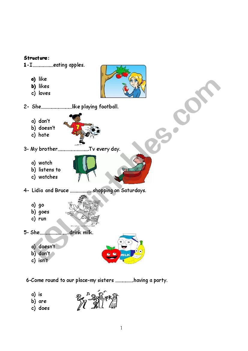 present simple worksheet