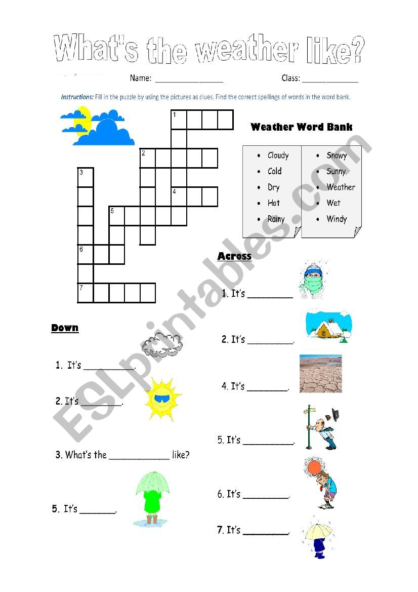 what is the weather like? worksheet