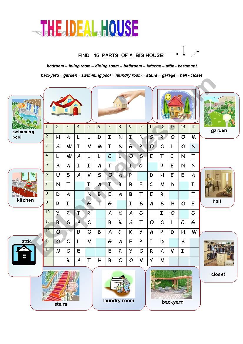 The ideal house worksheet