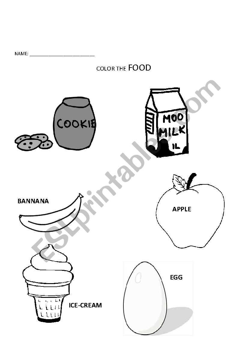 food worksheet