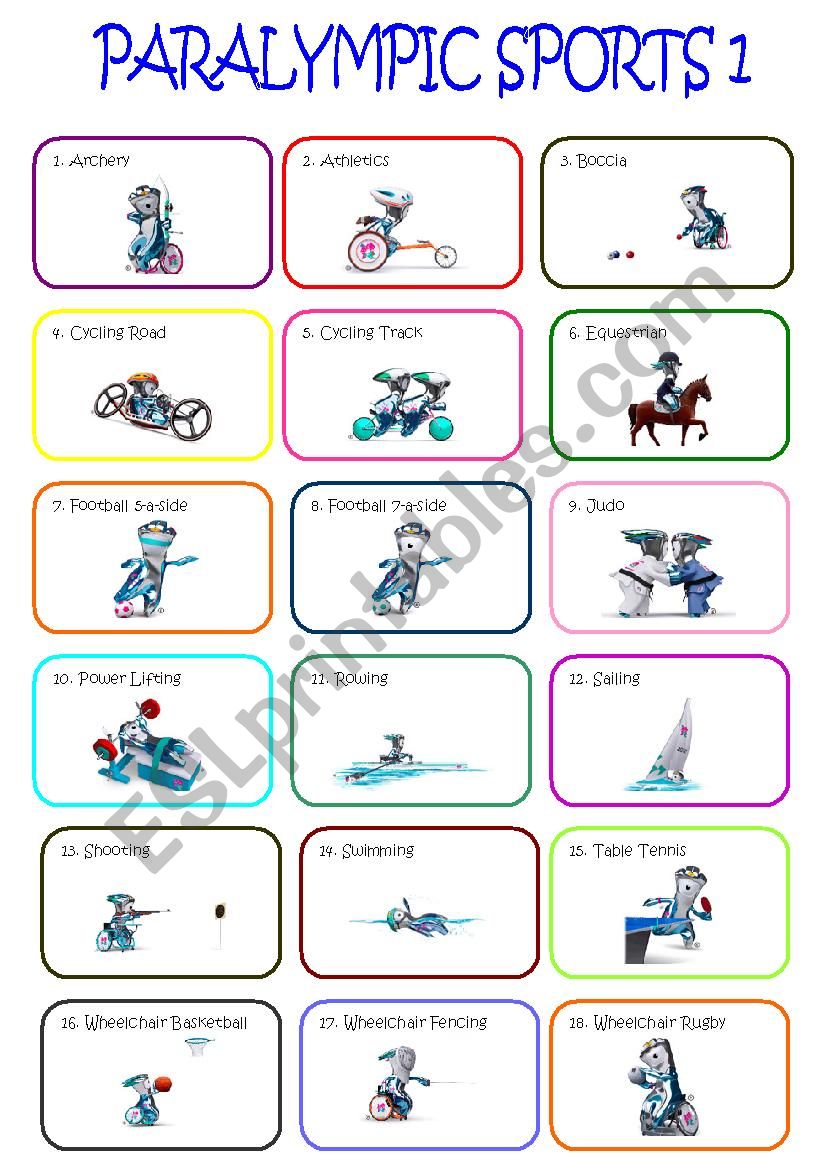 Paralympic  Sports worksheet