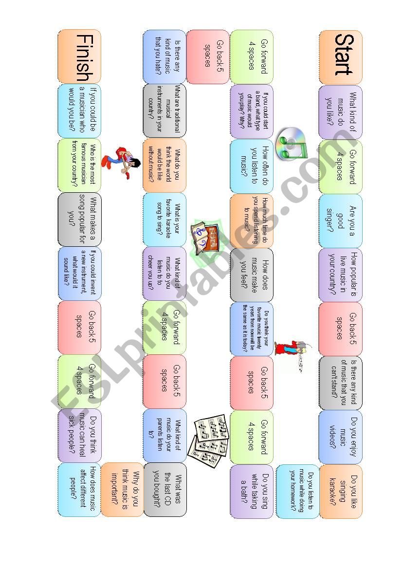 Boardgame - Music worksheet