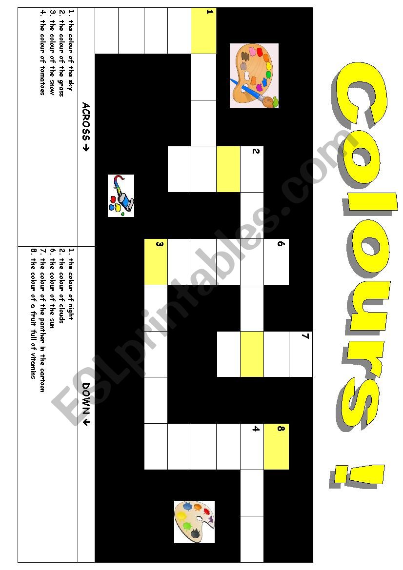 Crosswords - Colours worksheet