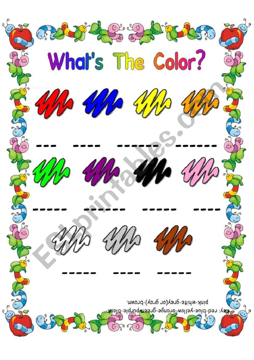 colors exercise worksheet