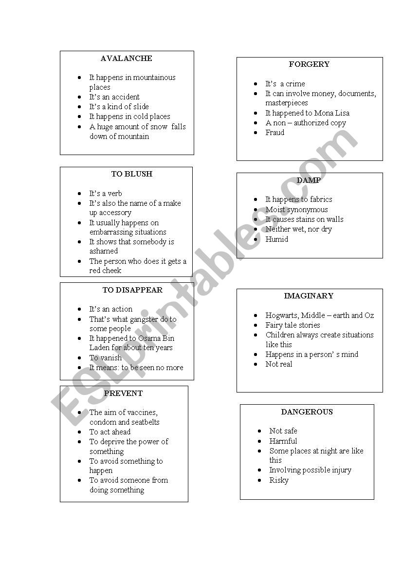 Guessing game worksheet