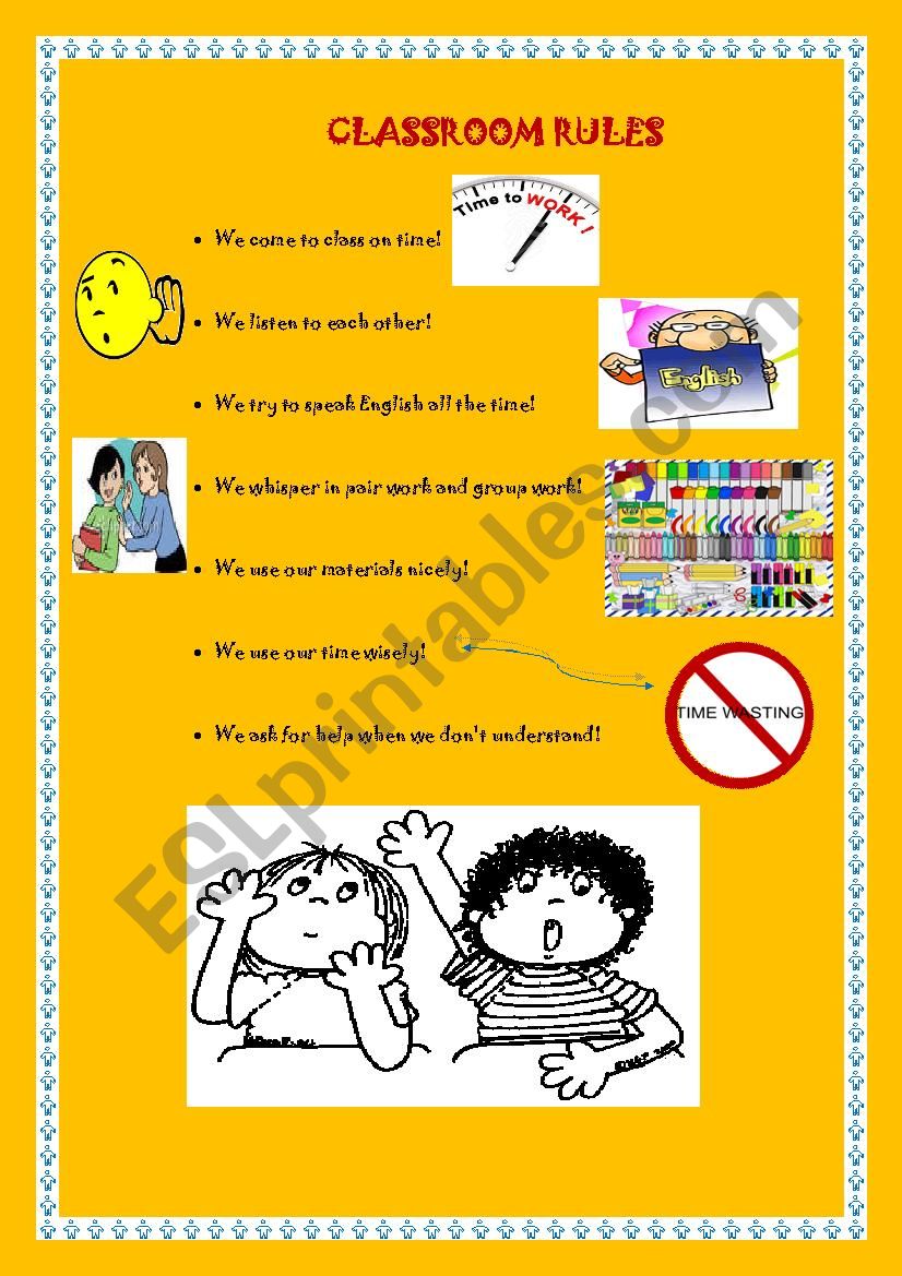 CLASSROOM RULES worksheet