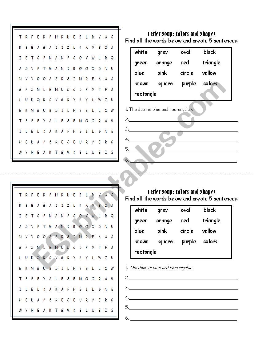 Colors and shapes (Letter Soup)