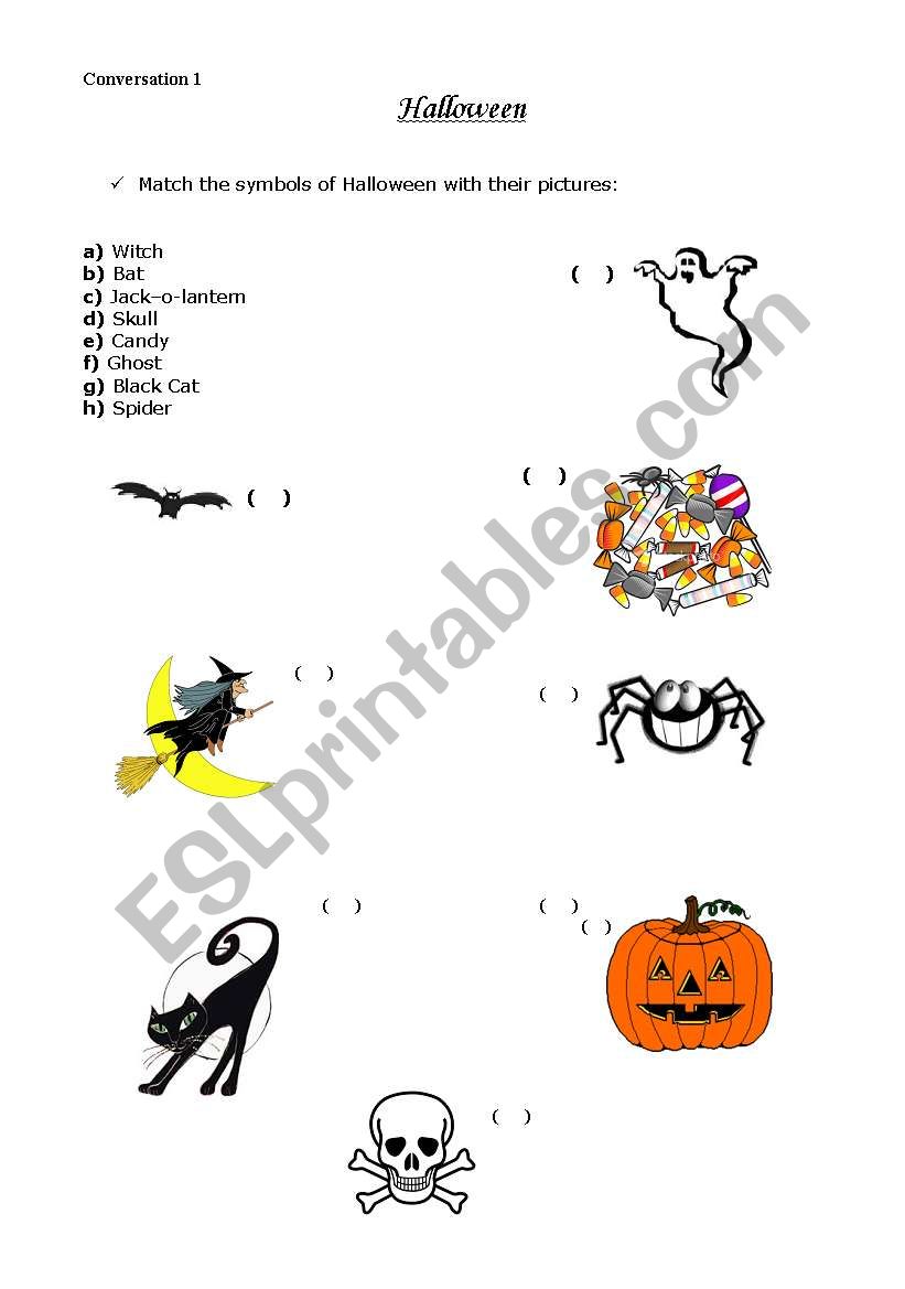 Halloween activity  Part 2 (matching activity)