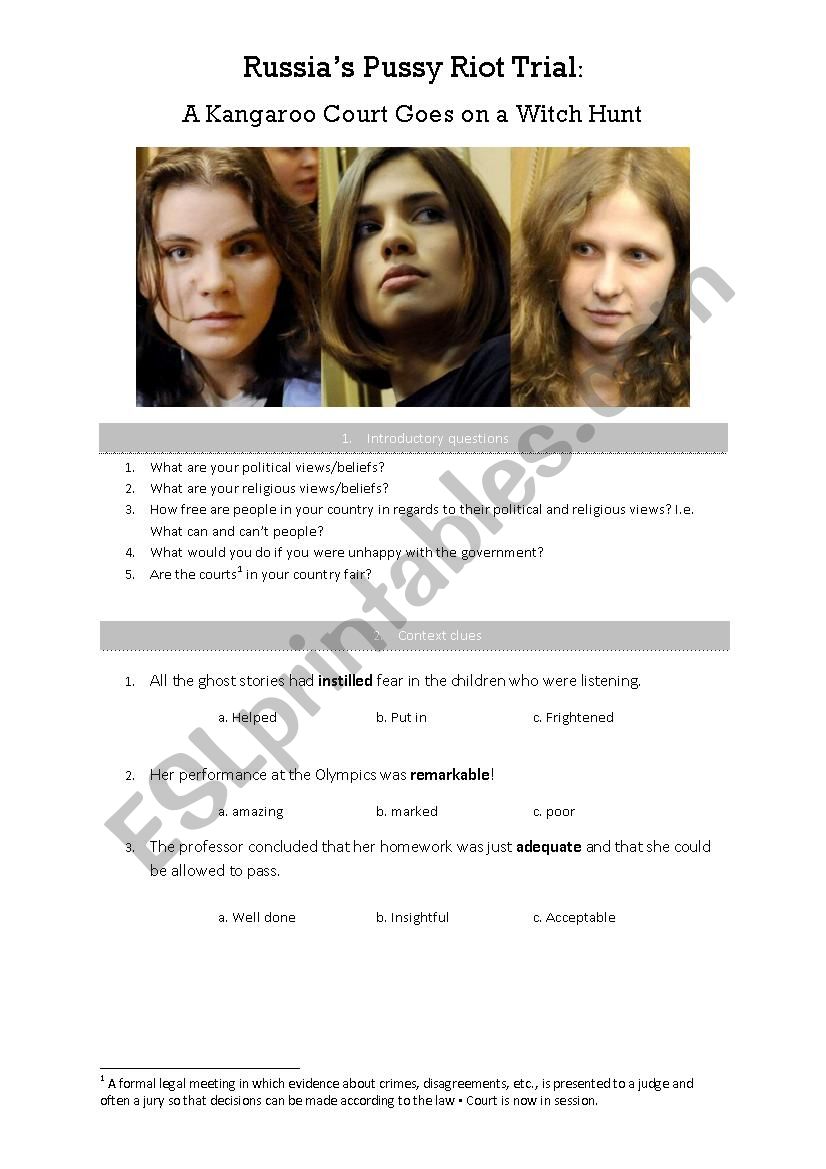 Russiaâ€™s Pussy Riot Trial: A Kangaroo Court Goes on a Witch Hunt