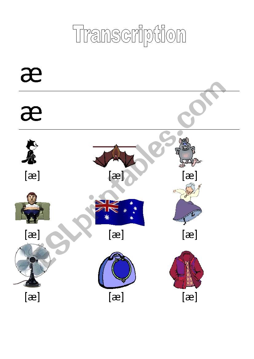 A ws to teach symbols for transcription 1/7