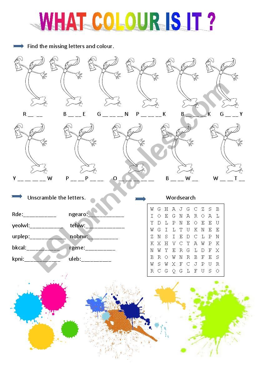 Colours worksheet