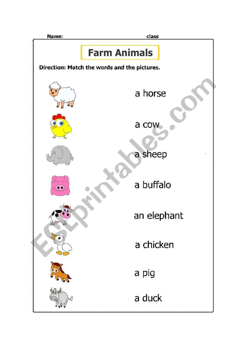 Farm Animals worksheet