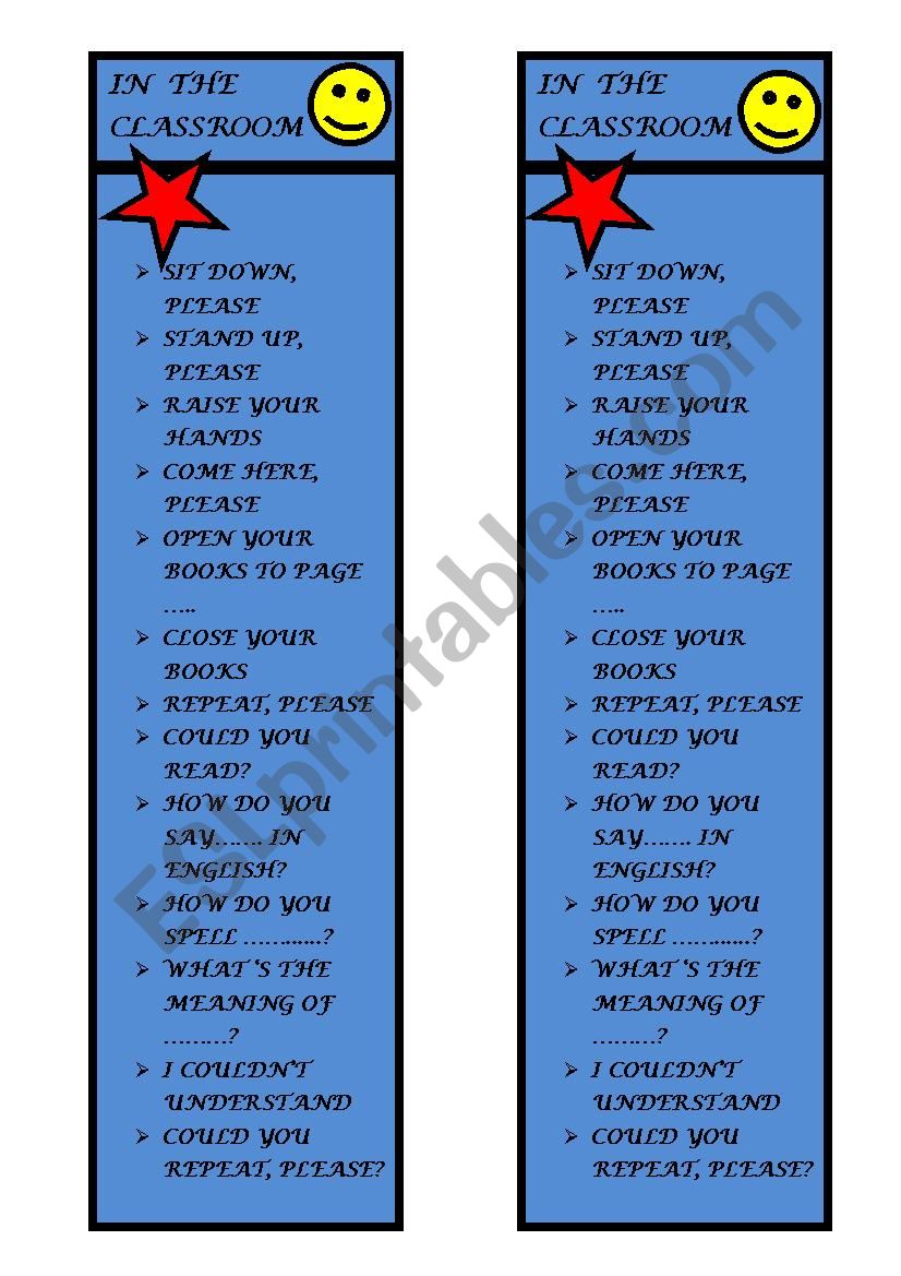 bookmark worksheet