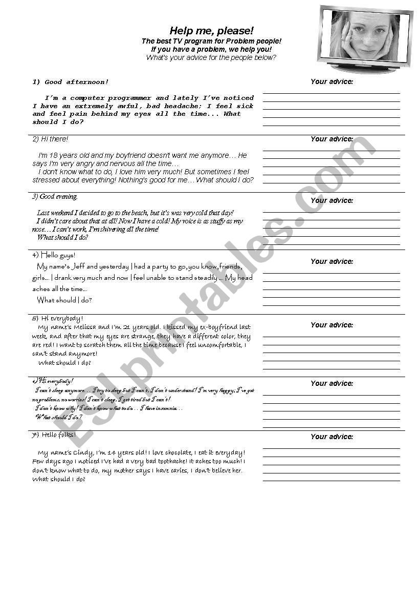 Problem People worksheet