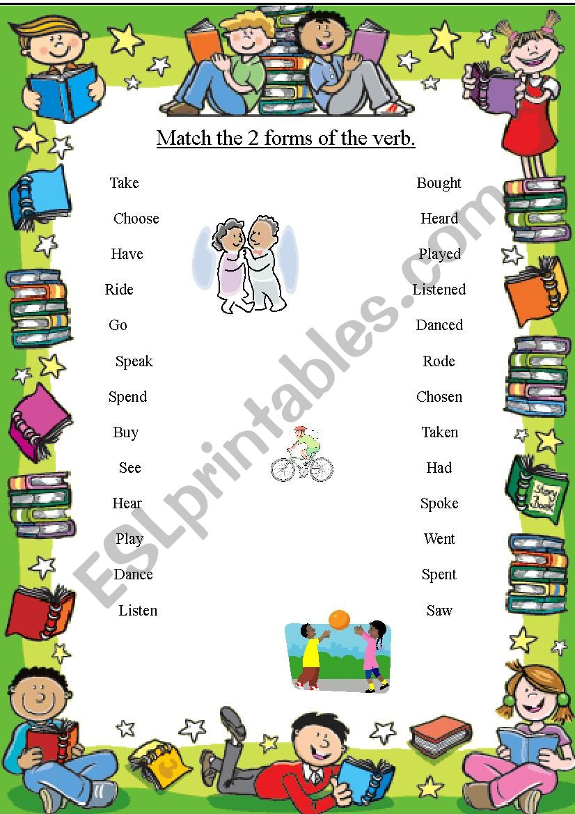 Matching Verbs worksheet