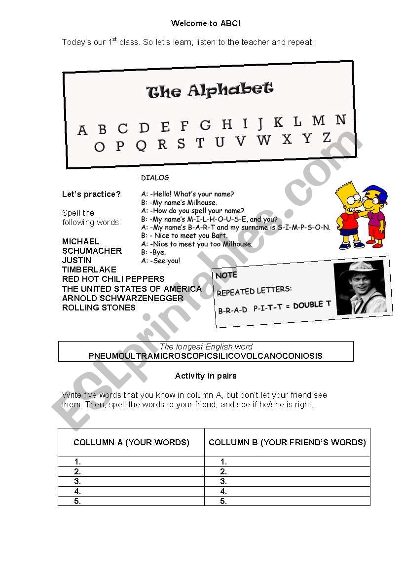 Alphabet worksheet