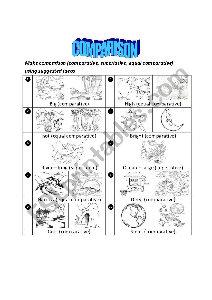 Comparison worksheet