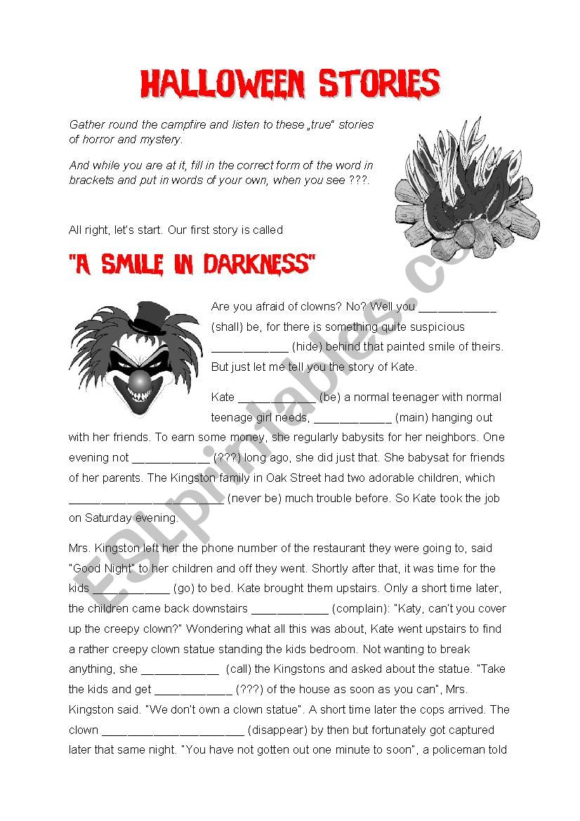 Halloween Stories worksheet