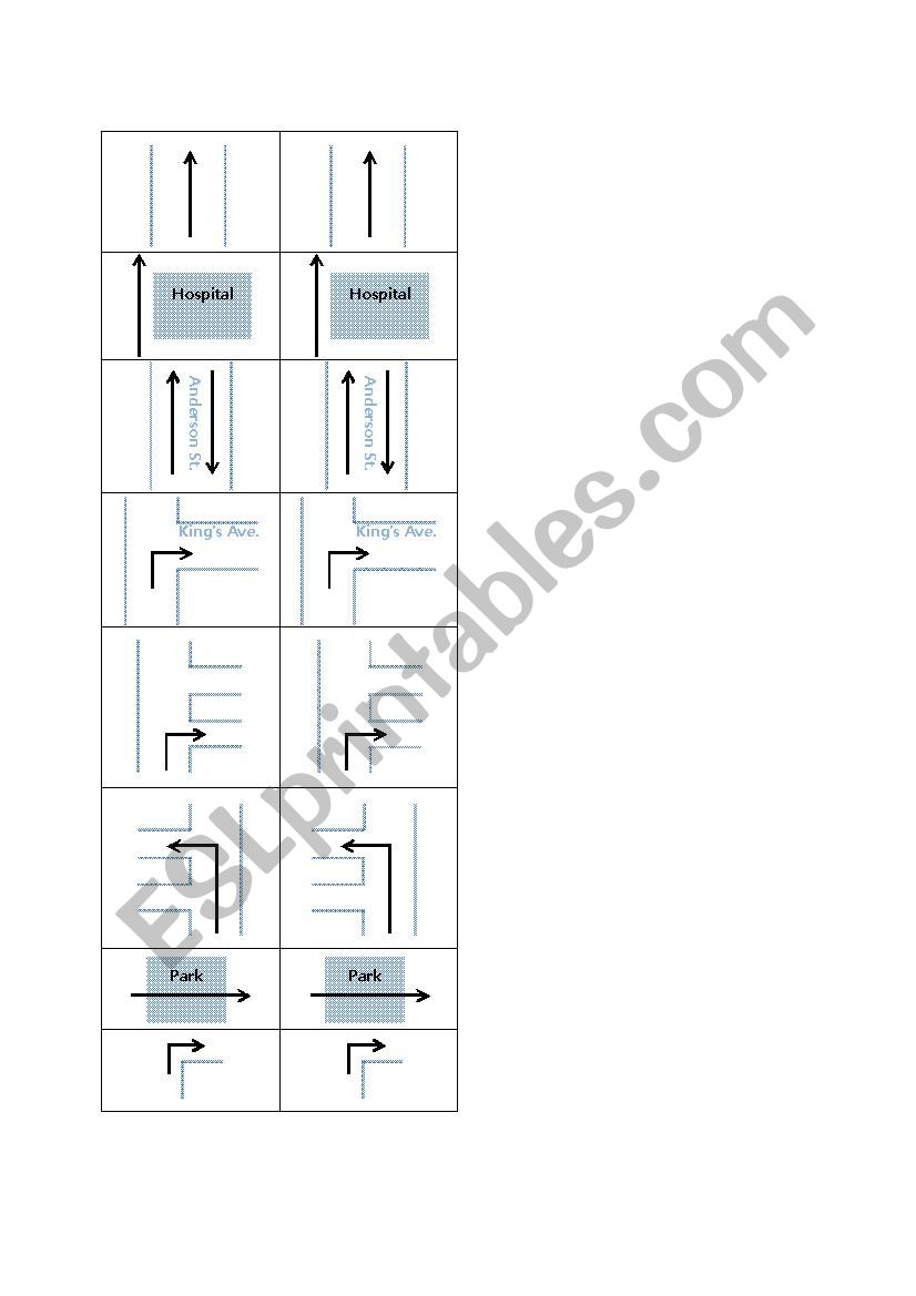 direction vocabulary flashcards